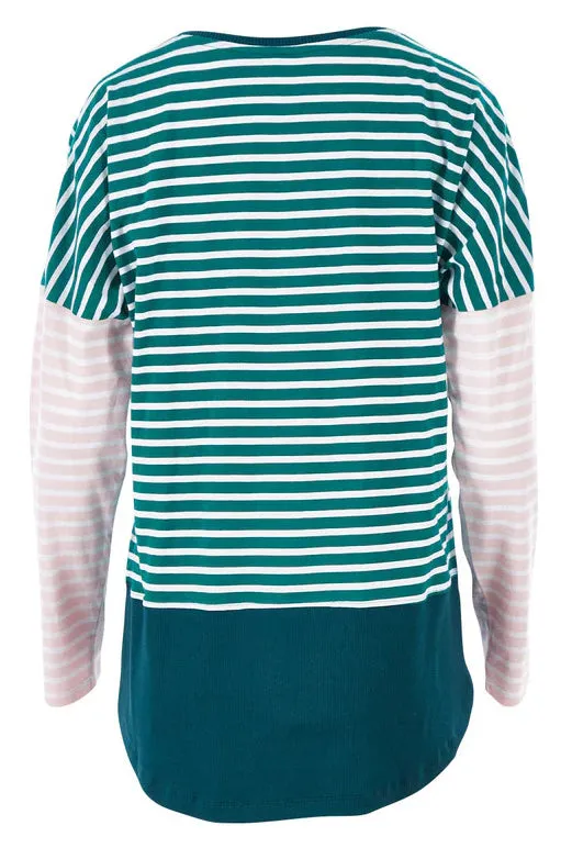 Liberty Stripe Long Sleeve Tee in Green