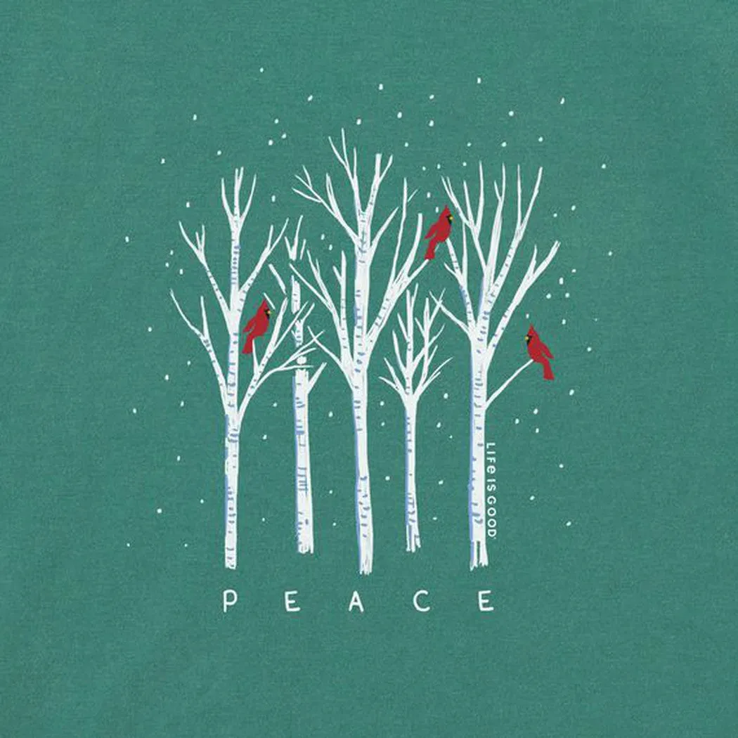 Life is Good Women's Peaceful Cardinal Forest Long Sleeve Snuggle Up Relaxed Sleep Tee