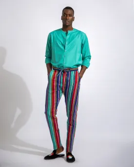 Linen Shirt and  Aso Oke Pant Set