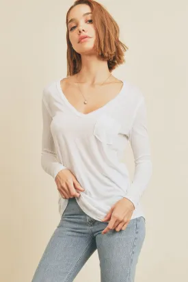 LONG SLEEVE POCKET TEE (IVORY)