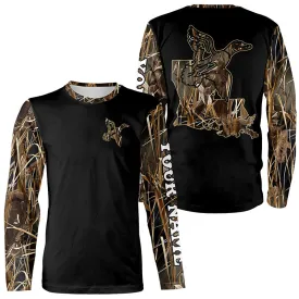 Louisiana Duck Hunting Waterfowl Camo Customize 3D Long Sleeve Shirts Personalized Hunting Gift