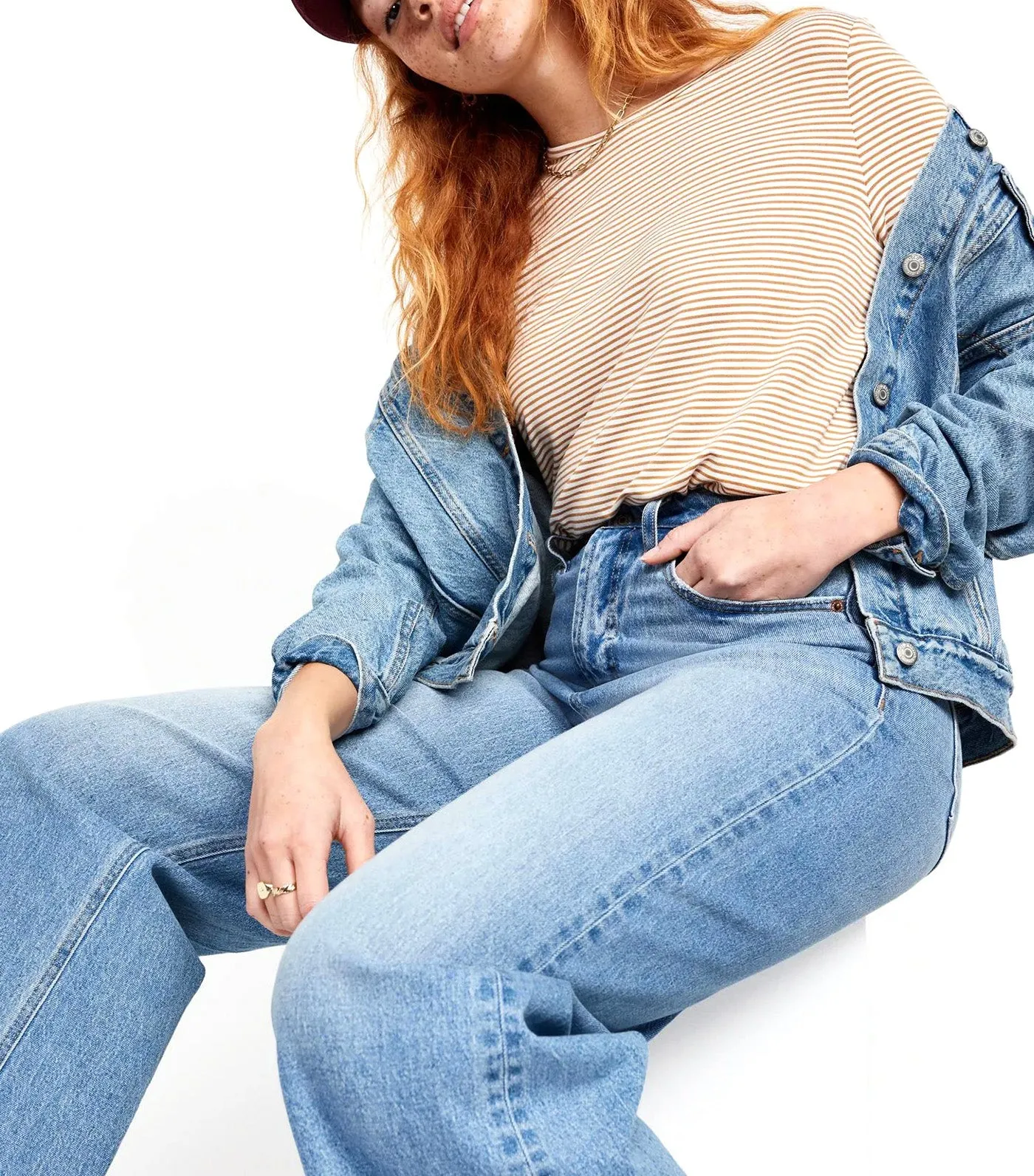 Luxe Crew-Neck T-Shirt for Women Earth Brown Stripe