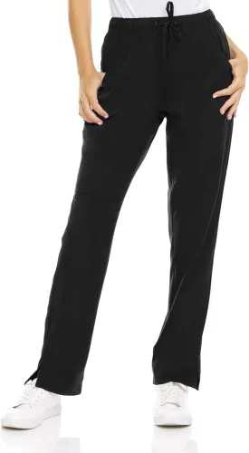 MediChic Womens Scrubs 4-Way Anti-Wrinkle Stretch Straight Leg Six Pocket Pants with Cargo Pockets
