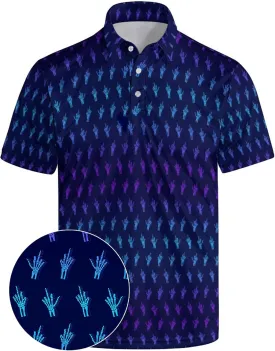 Mens Golf Polo Shirts - Hawaiian Print Golf Shirt for Men Quick-Dry Moisture Wicking Casual Breathable Polo Shirt