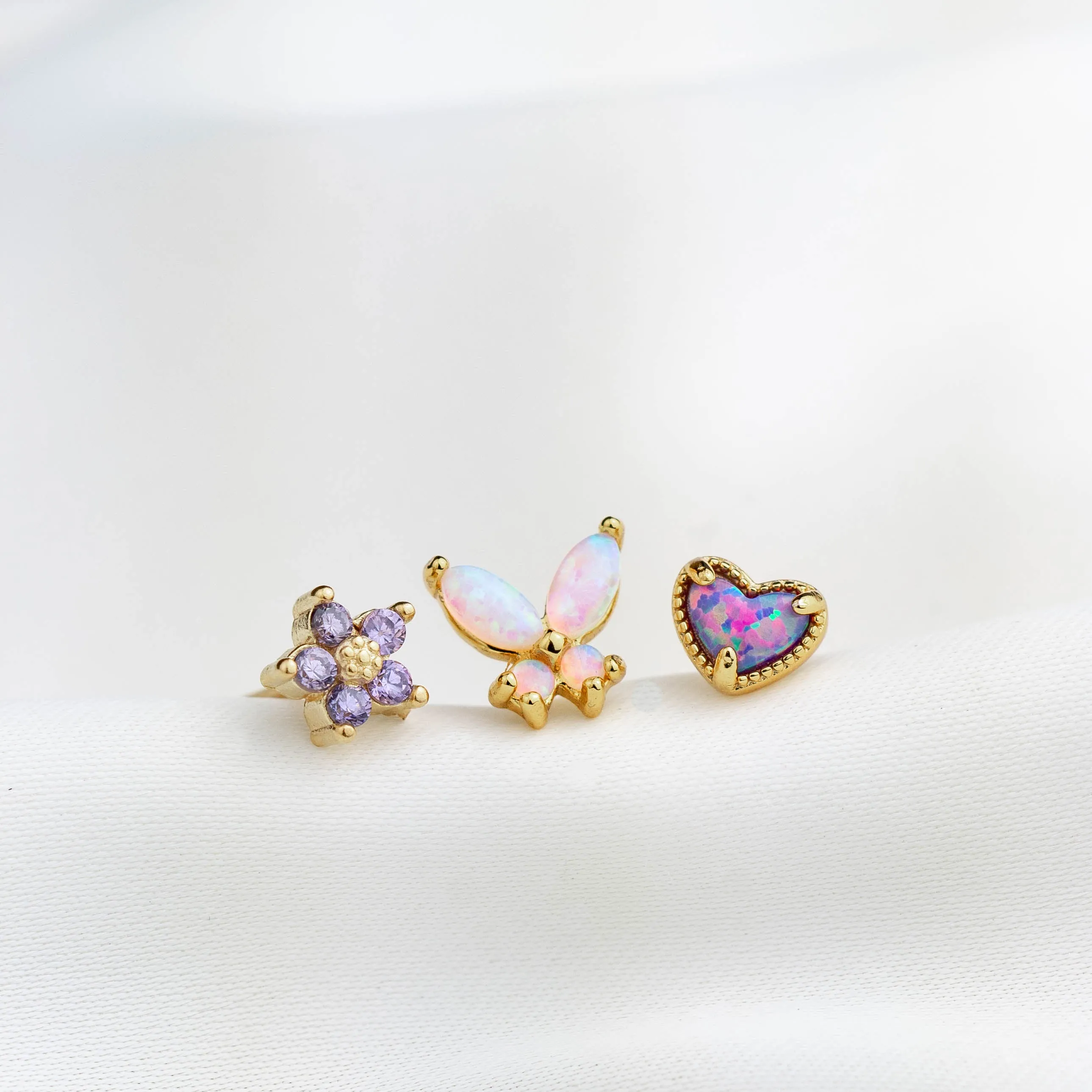 Mini Lilac Flower Stud