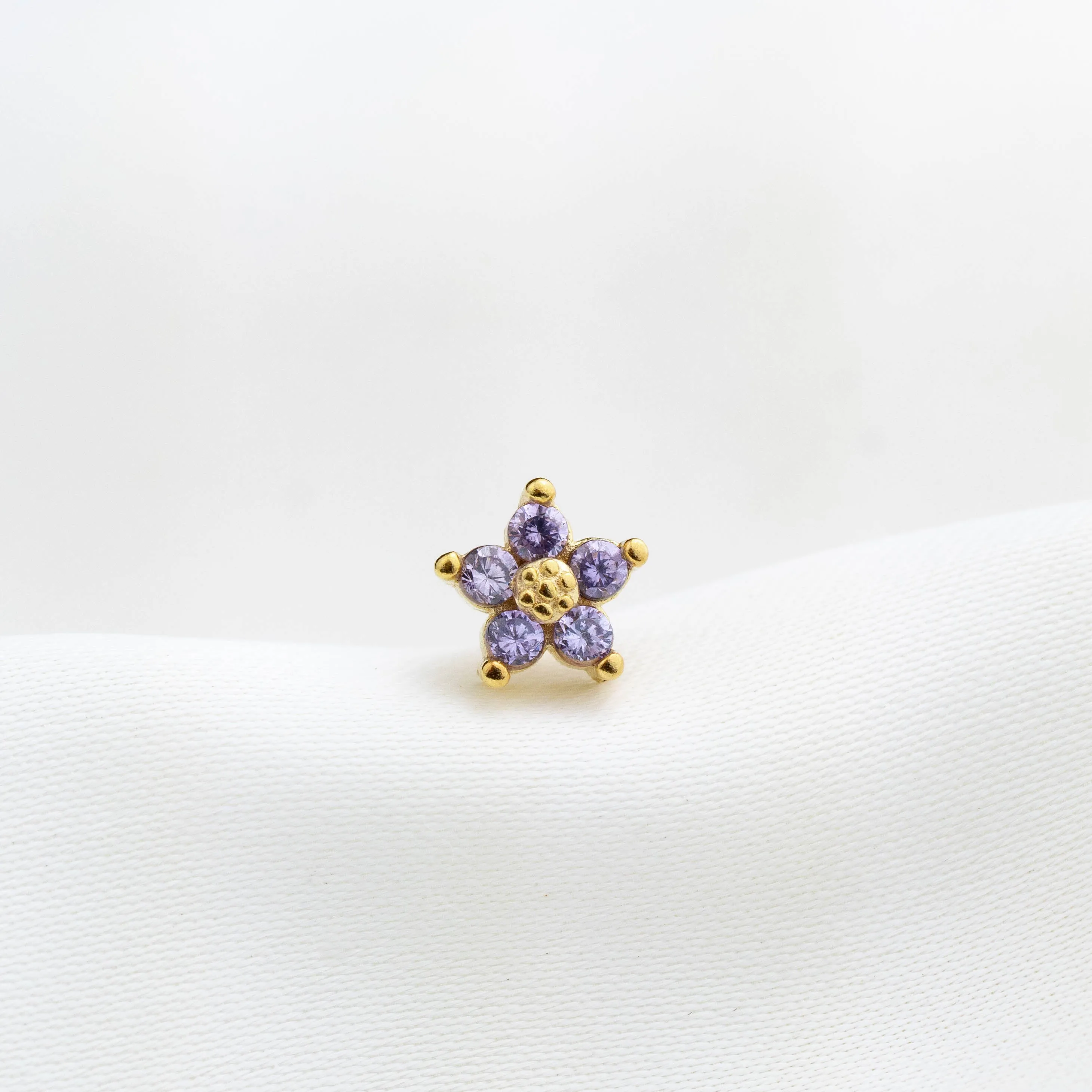 Mini Lilac Flower Stud