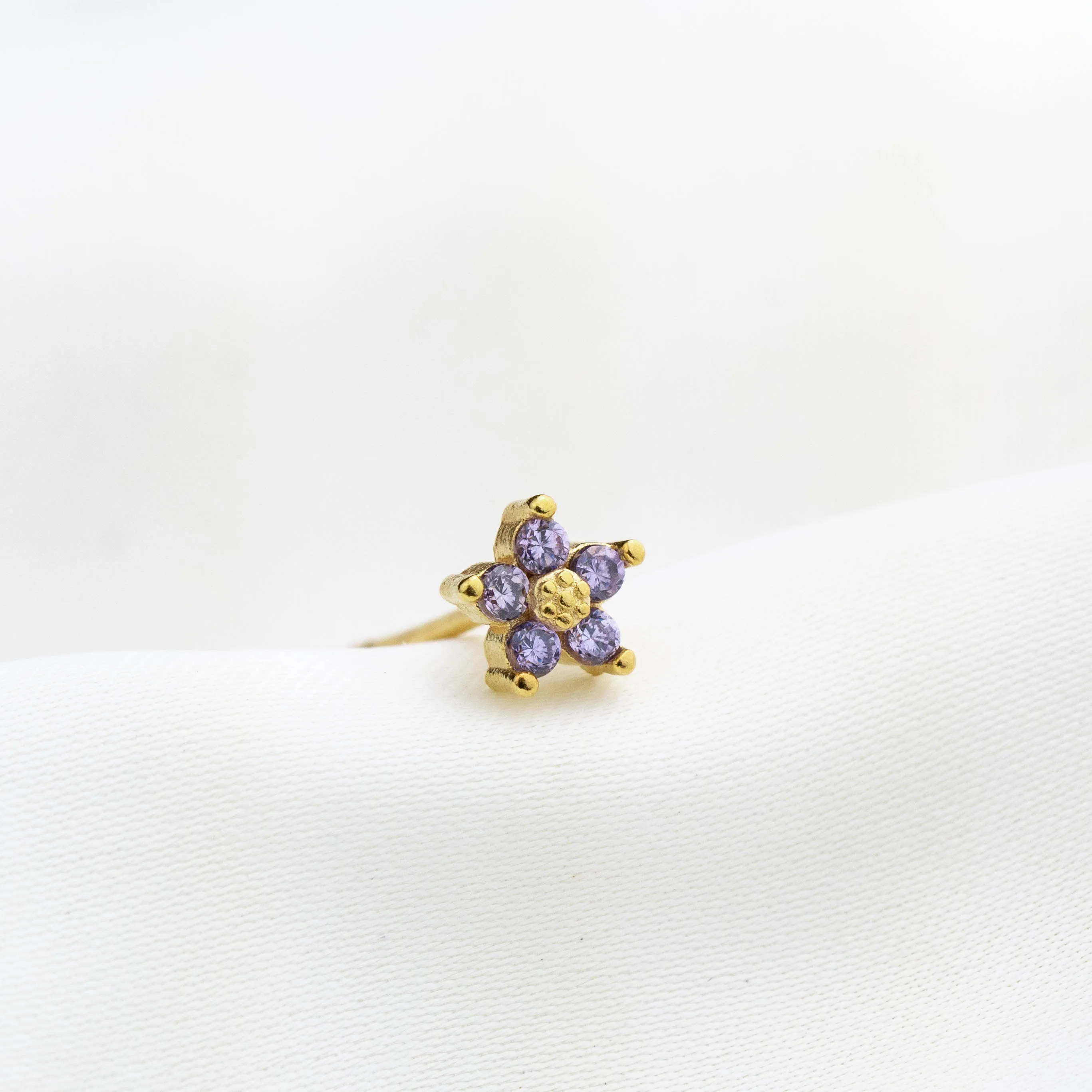 Mini Lilac Flower Stud