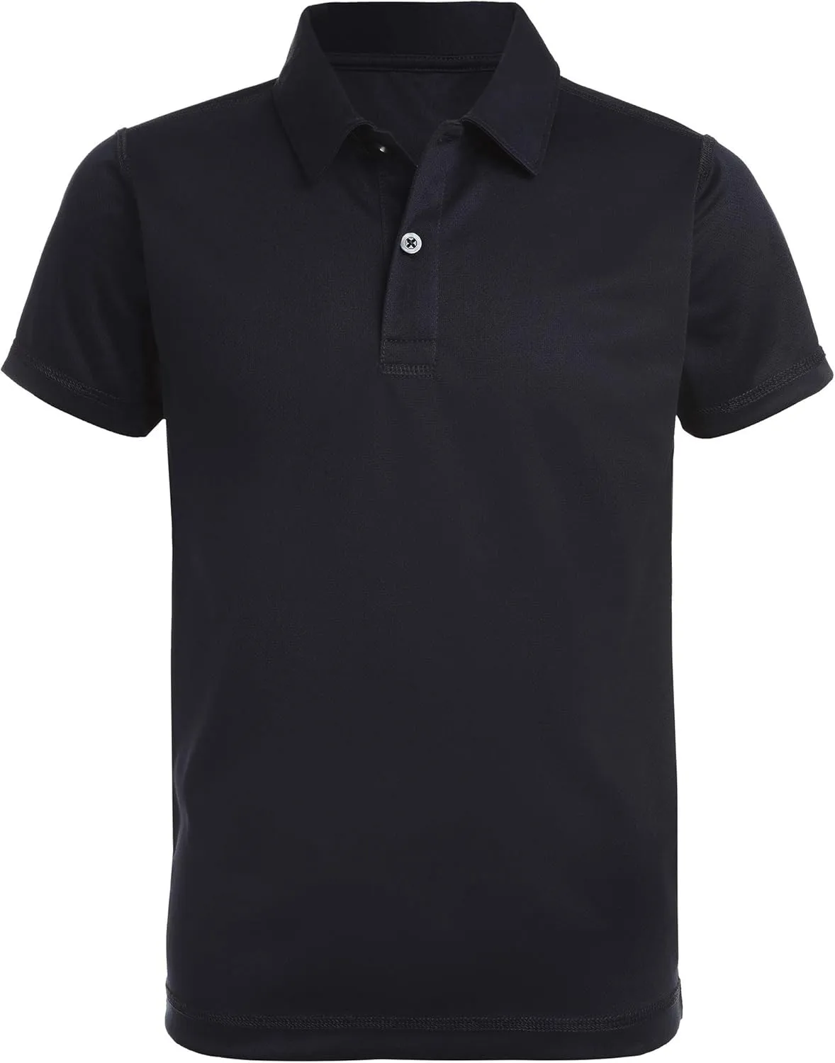 Nautica Boys' School Uniform Sensory-Friendly Short Sleeve Polo Shirt, Button Closure, Moisture Wicking Performance Material