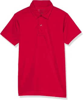Nautica Boys' School Uniform Sensory-Friendly Short Sleeve Polo Shirt, Button Closure, Moisture Wicking Performance Material