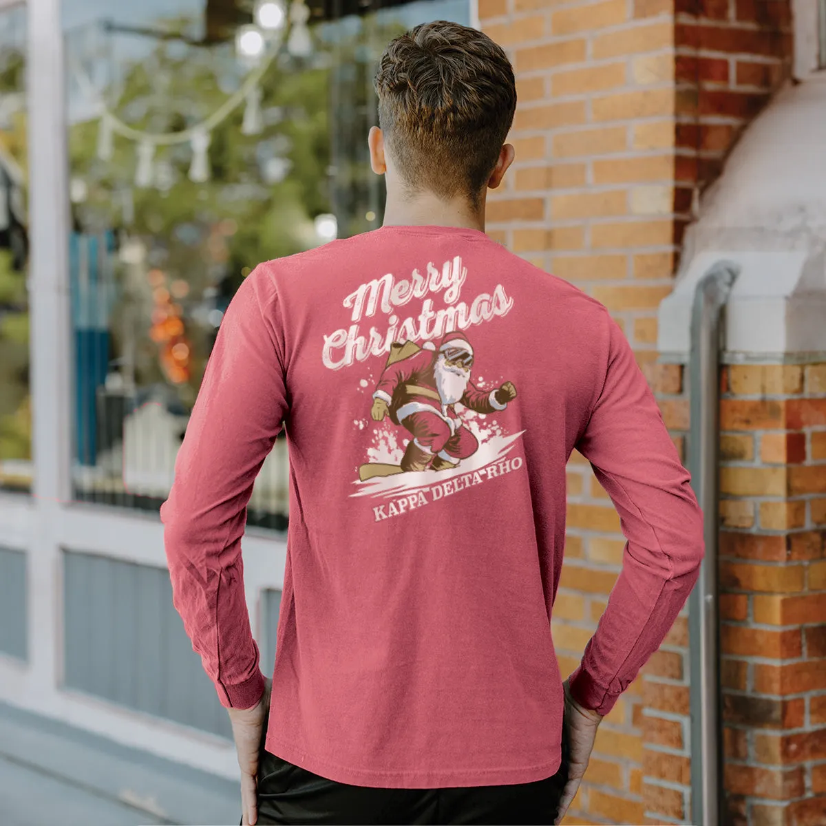 New! KDR Comfort Colors Holiday Shredding Santa Long Sleeve Tee