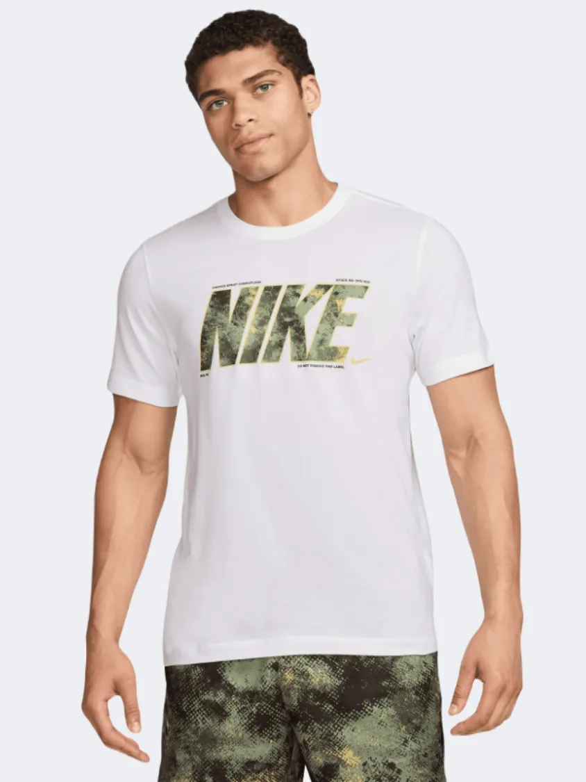 Nike Df Camo Men Training T-Shirt White