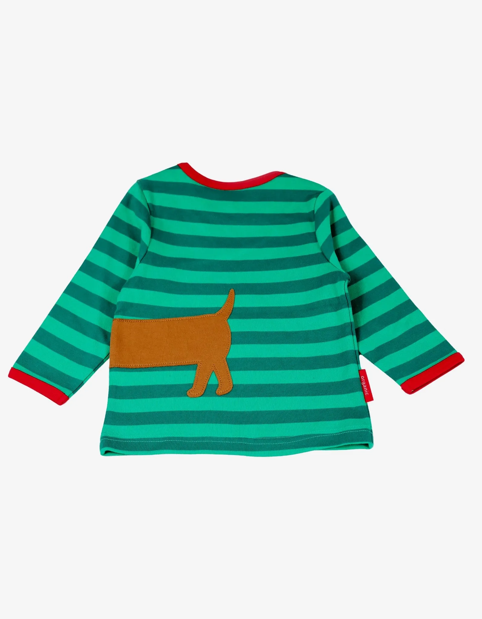 Organic Christmas Dog Applique Long-Sleeved T-Shirt
