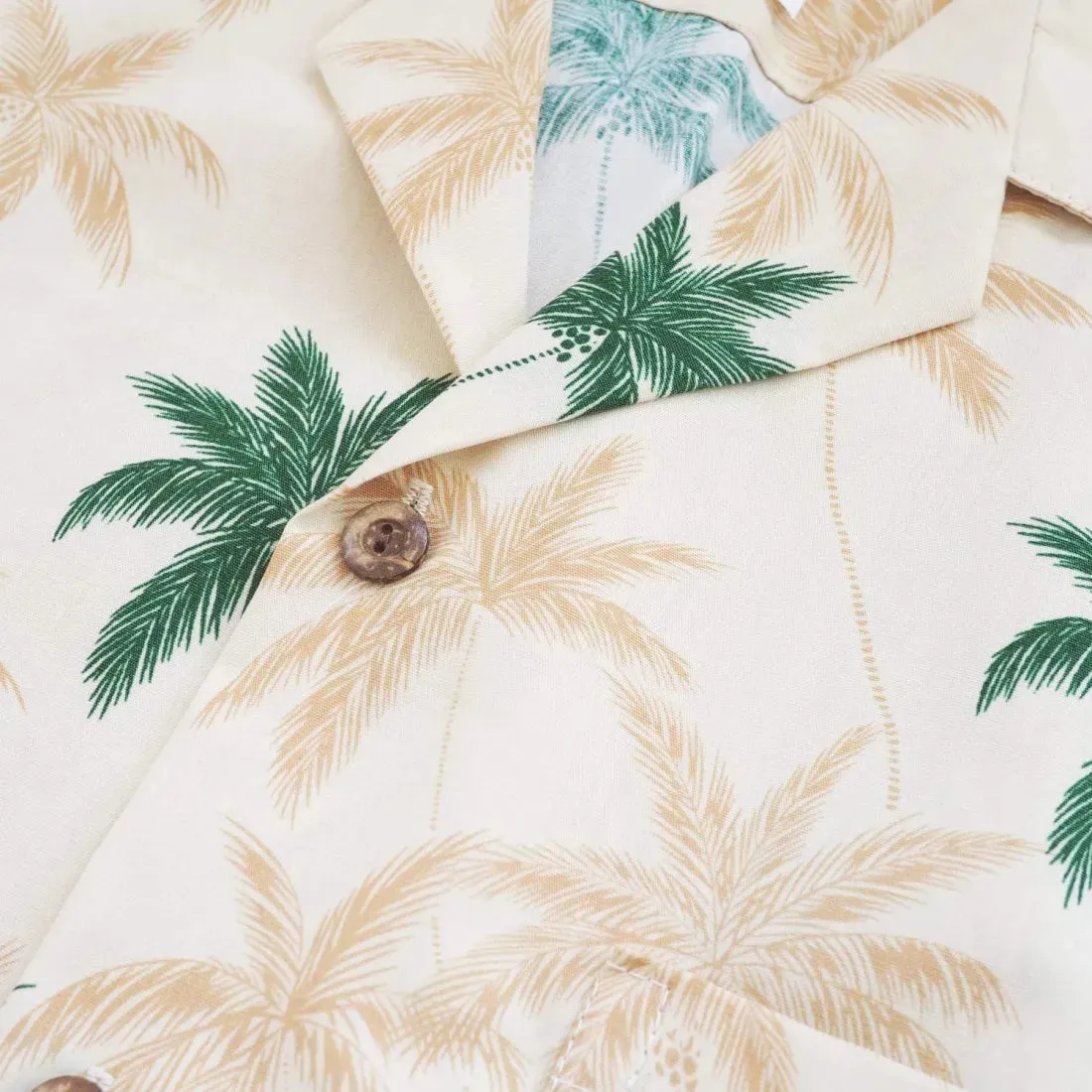 Palm Beach Cream Hawaiian Cotton Shirt