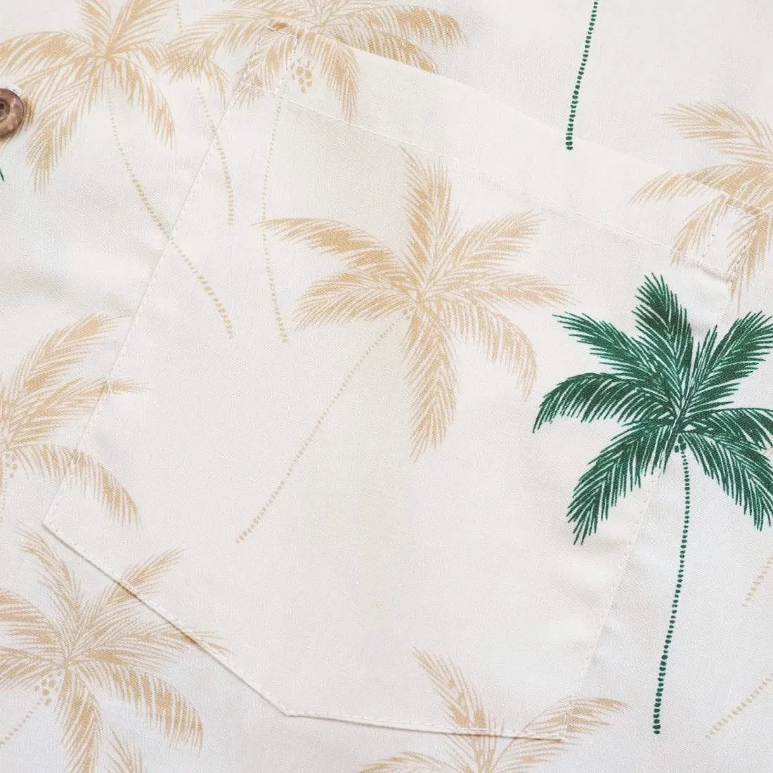 Palm Beach Cream Hawaiian Cotton Shirt