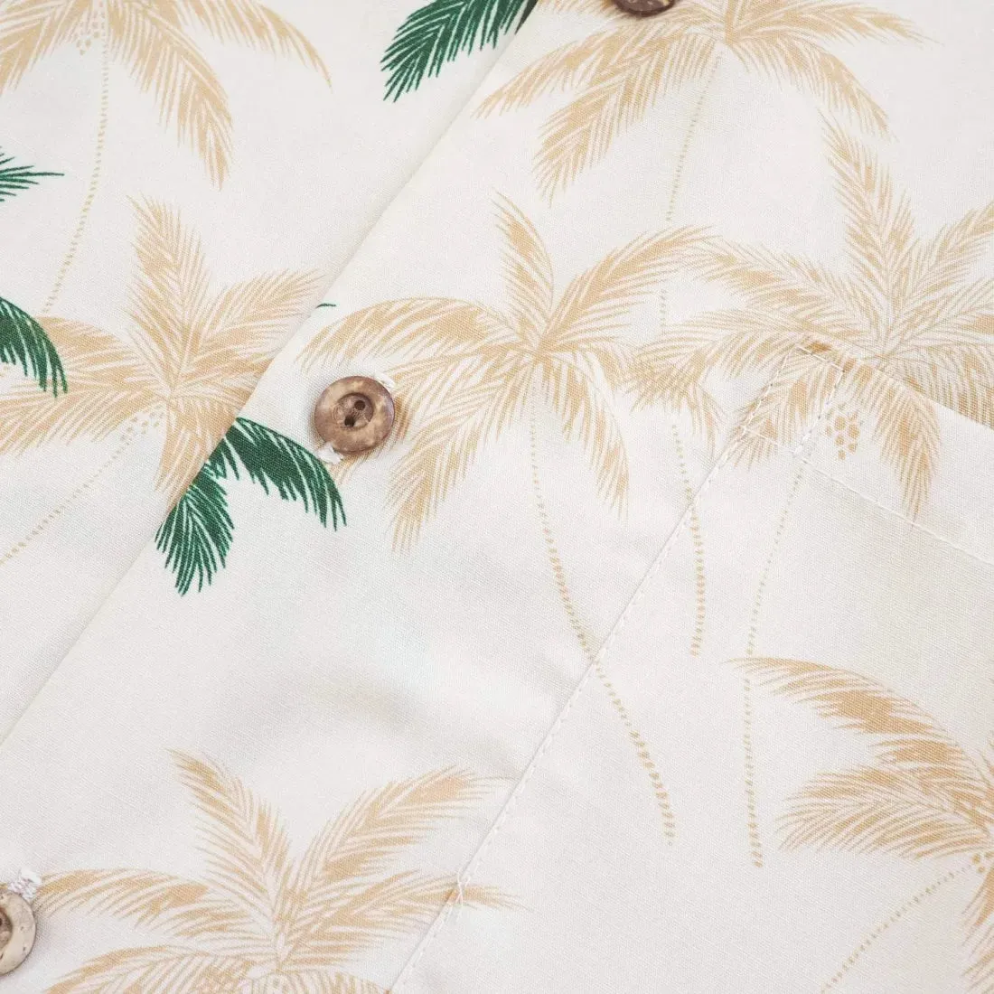 Palm Beach Cream Hawaiian Cotton Shirt