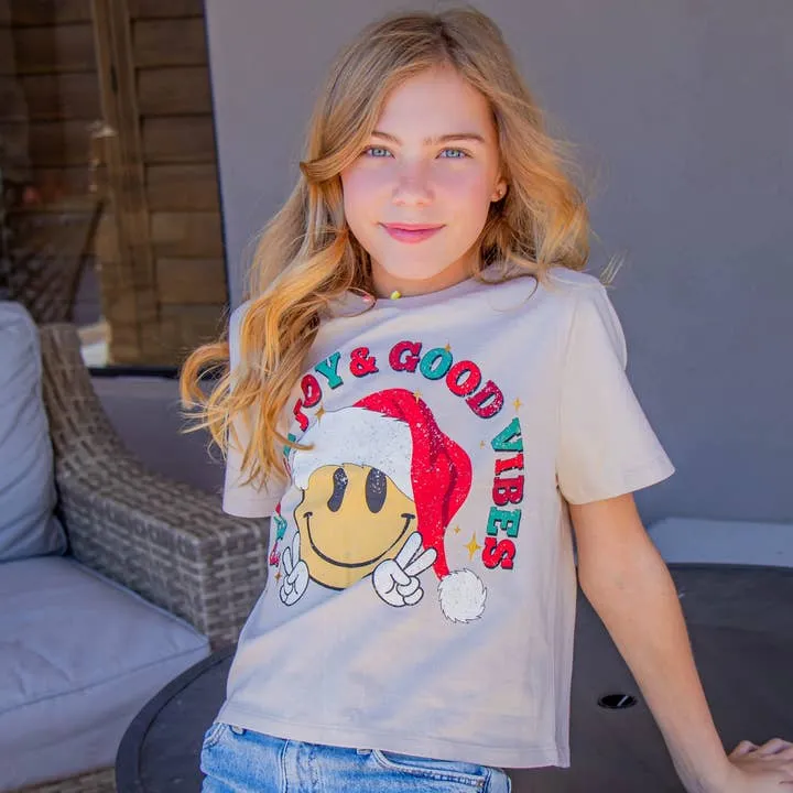 Paper Flower Peace Joy and Good Vibes Short Sleeve Tee