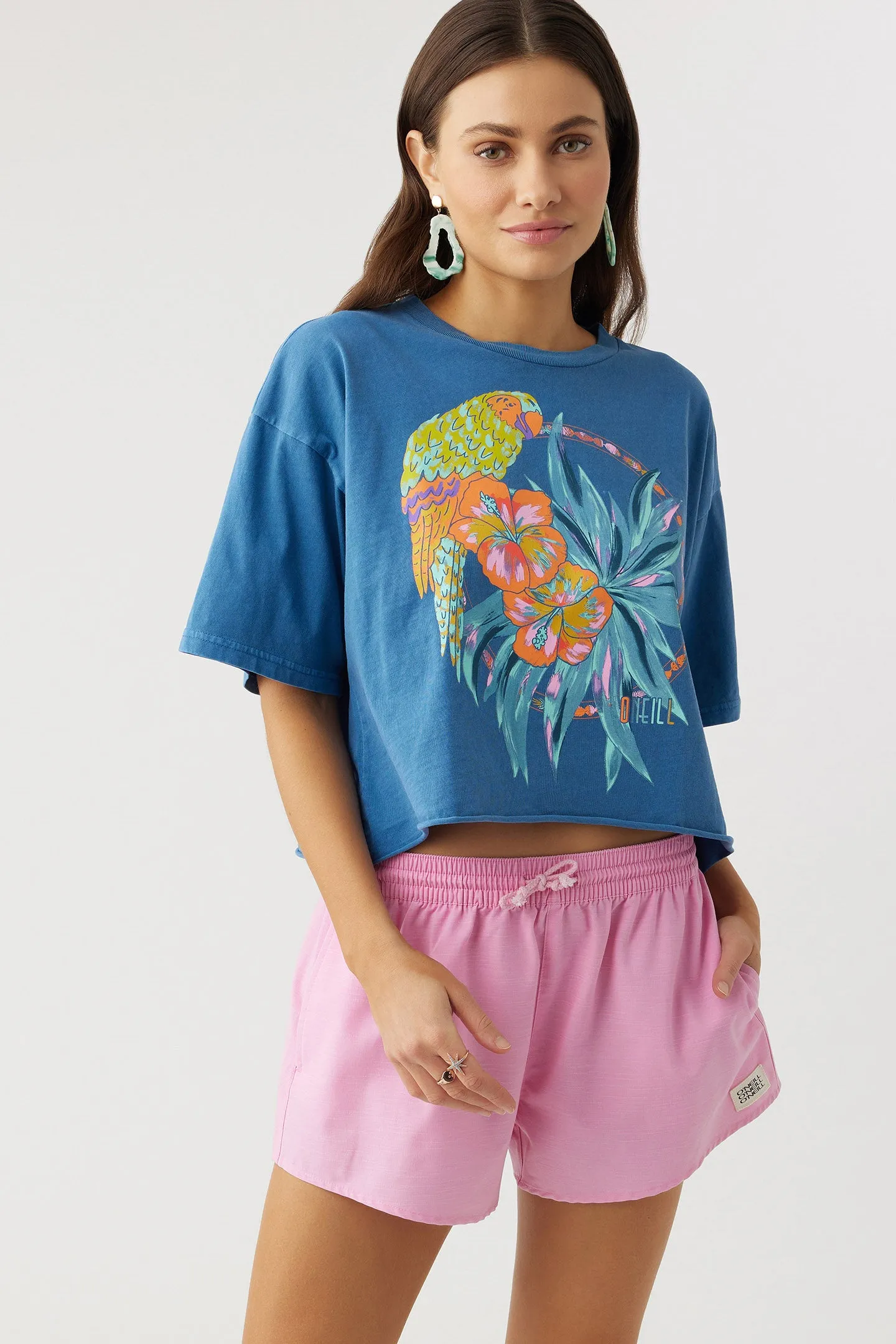 PARROTS OVERSIZED CROP TEE