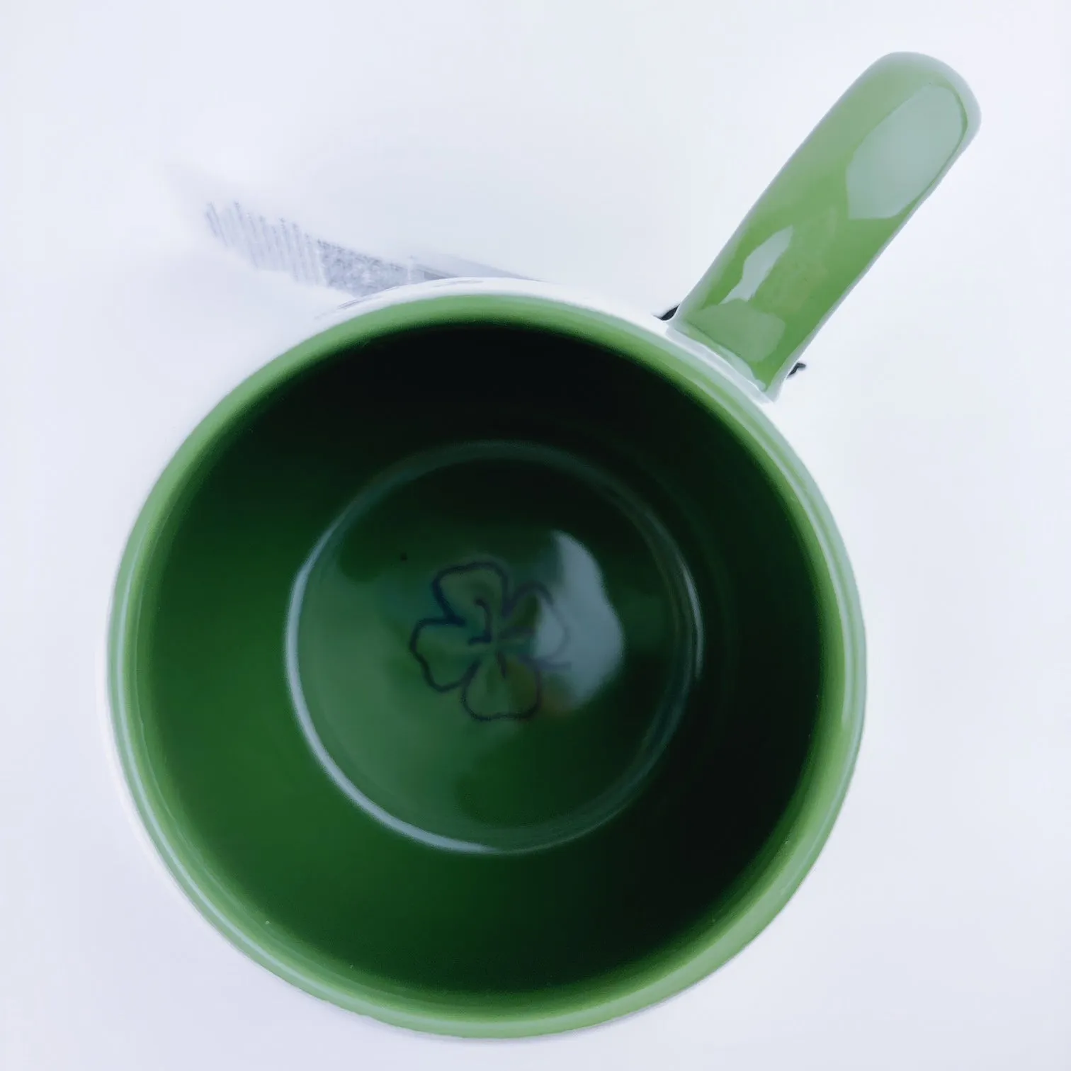 Peanuts Snoopy Lucky Clover Ceramic Stoneware Green Mug 20 oz