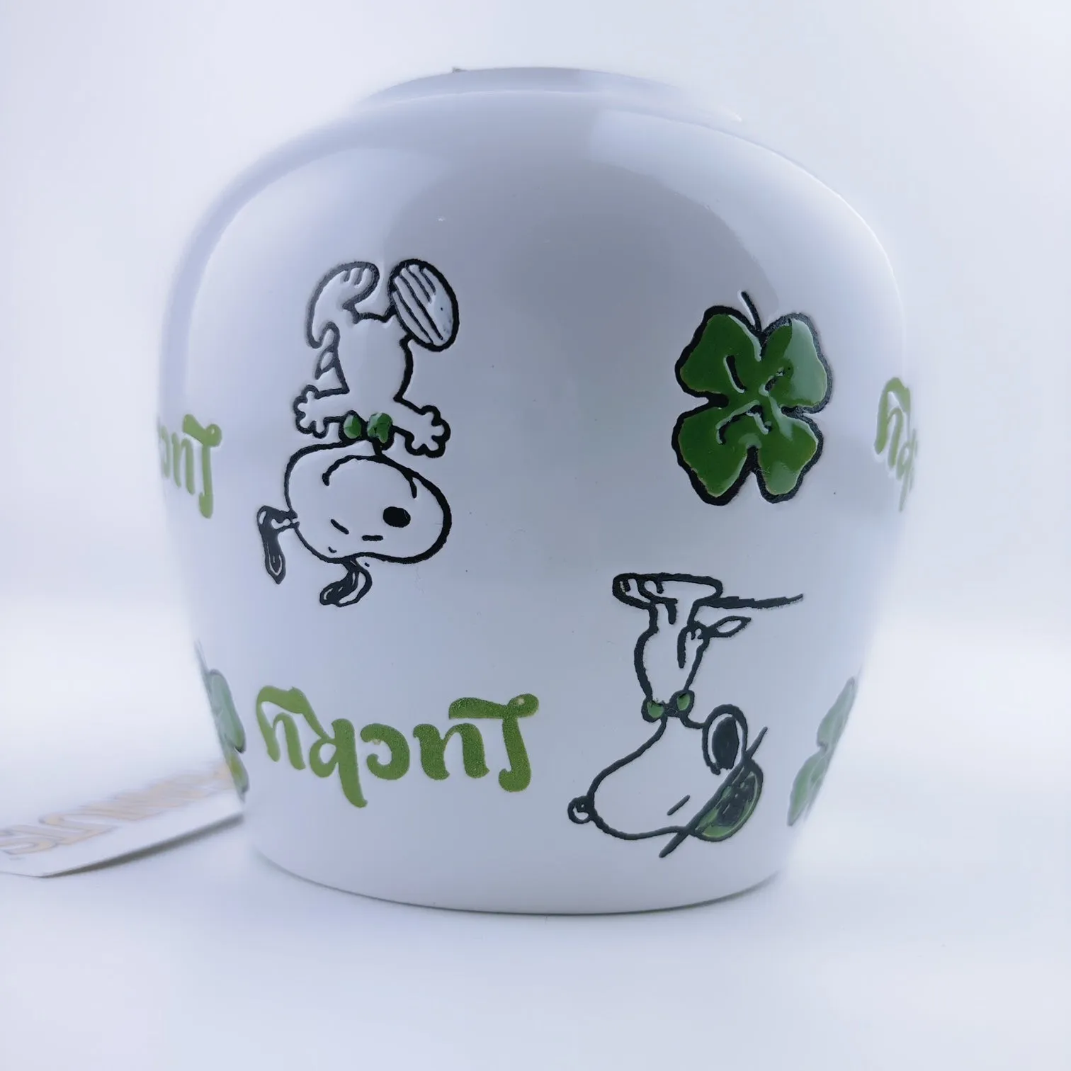 Peanuts Snoopy Lucky Clover Ceramic Stoneware Green Mug 20 oz