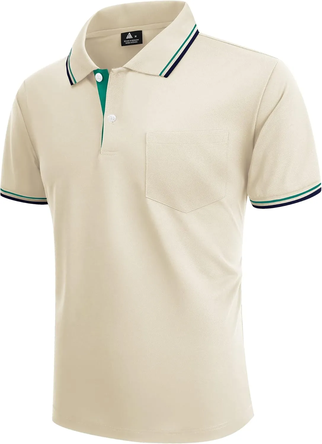 Polo Shirts for Men Short Sleeve Golf Polo with Pockets Moisture Wicking Tennis Shirt Summer Polo T-Shirts