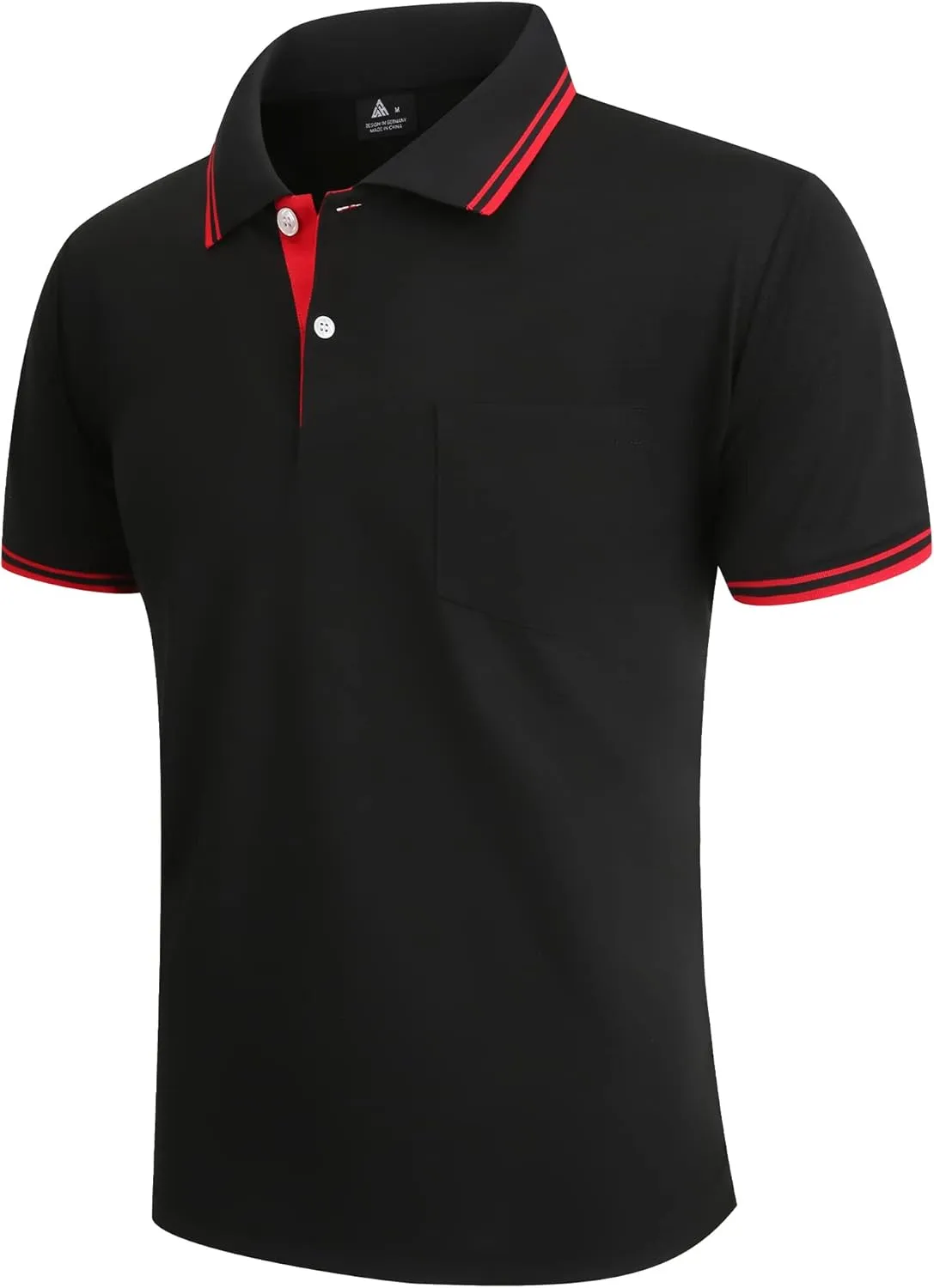 Polo Shirts for Men Short Sleeve Golf Polo with Pockets Moisture Wicking Tennis Shirt Summer Polo T-Shirts