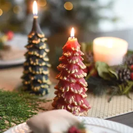 Red Christmas Tree Candle