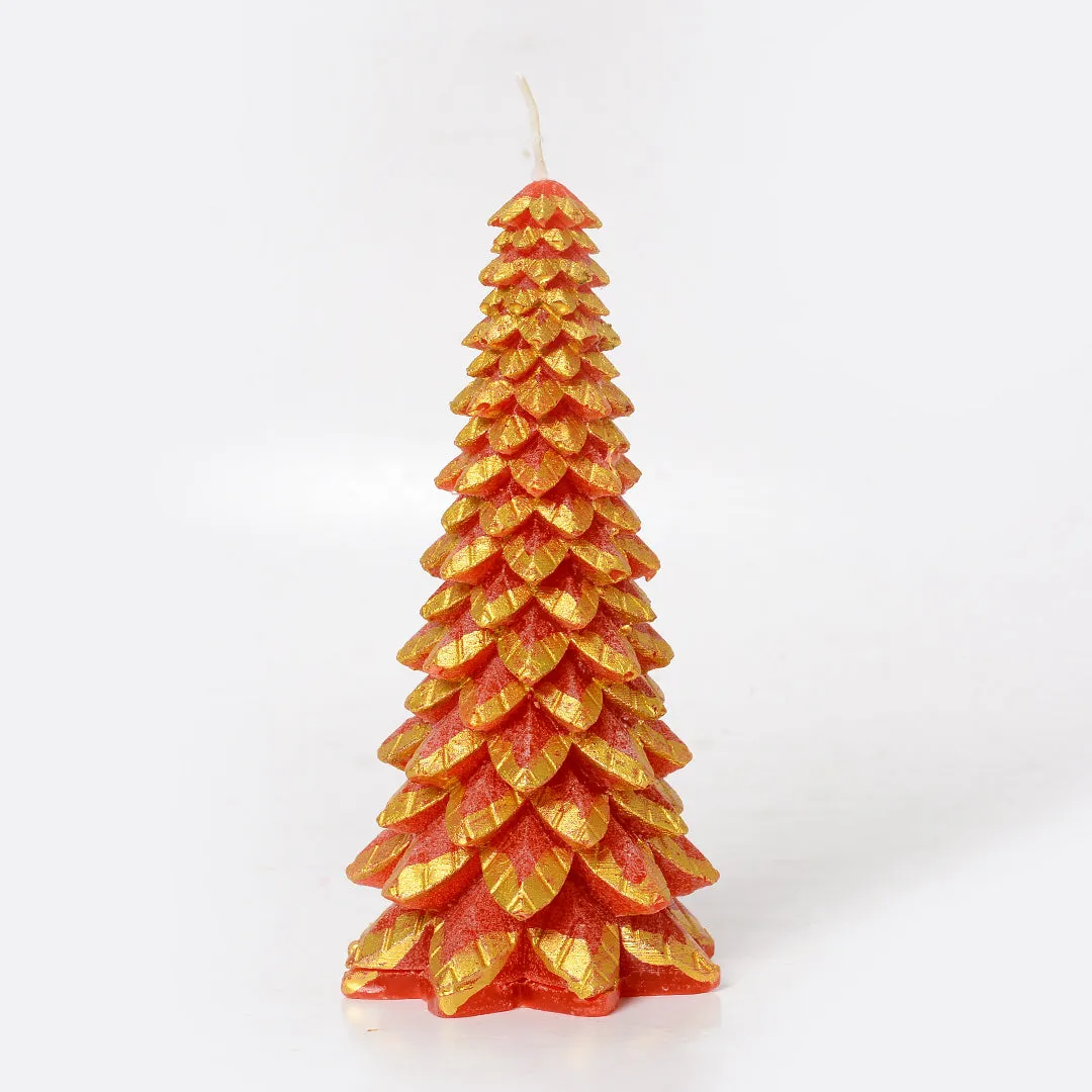 Red Christmas Tree Candle