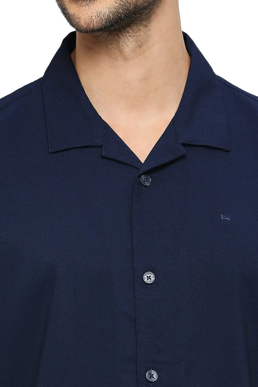 Relaxed Fit Tencel Polyester Stretch Dobby Halfsleeves Shirt