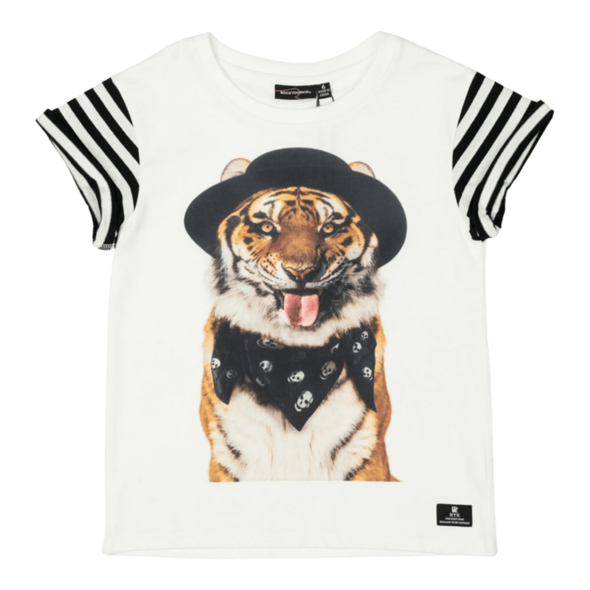 Rock Your Kid - Music Animal Boxy Tee in Cream