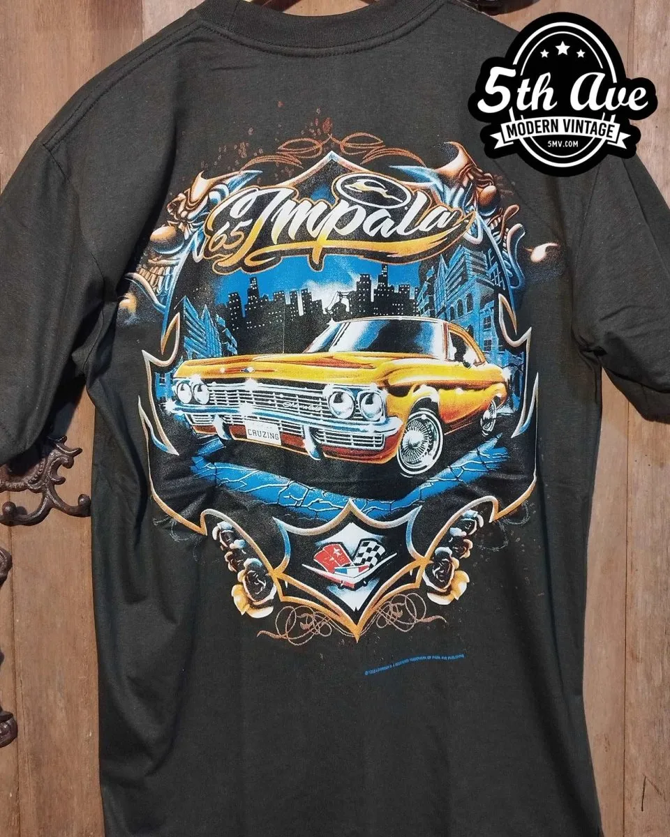 Rollin' Hard 65 Chevy Impala Low Rider t shirt