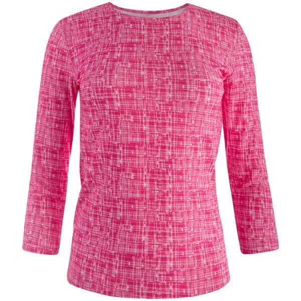 Shaped Knit Tee in Geranio Tweed