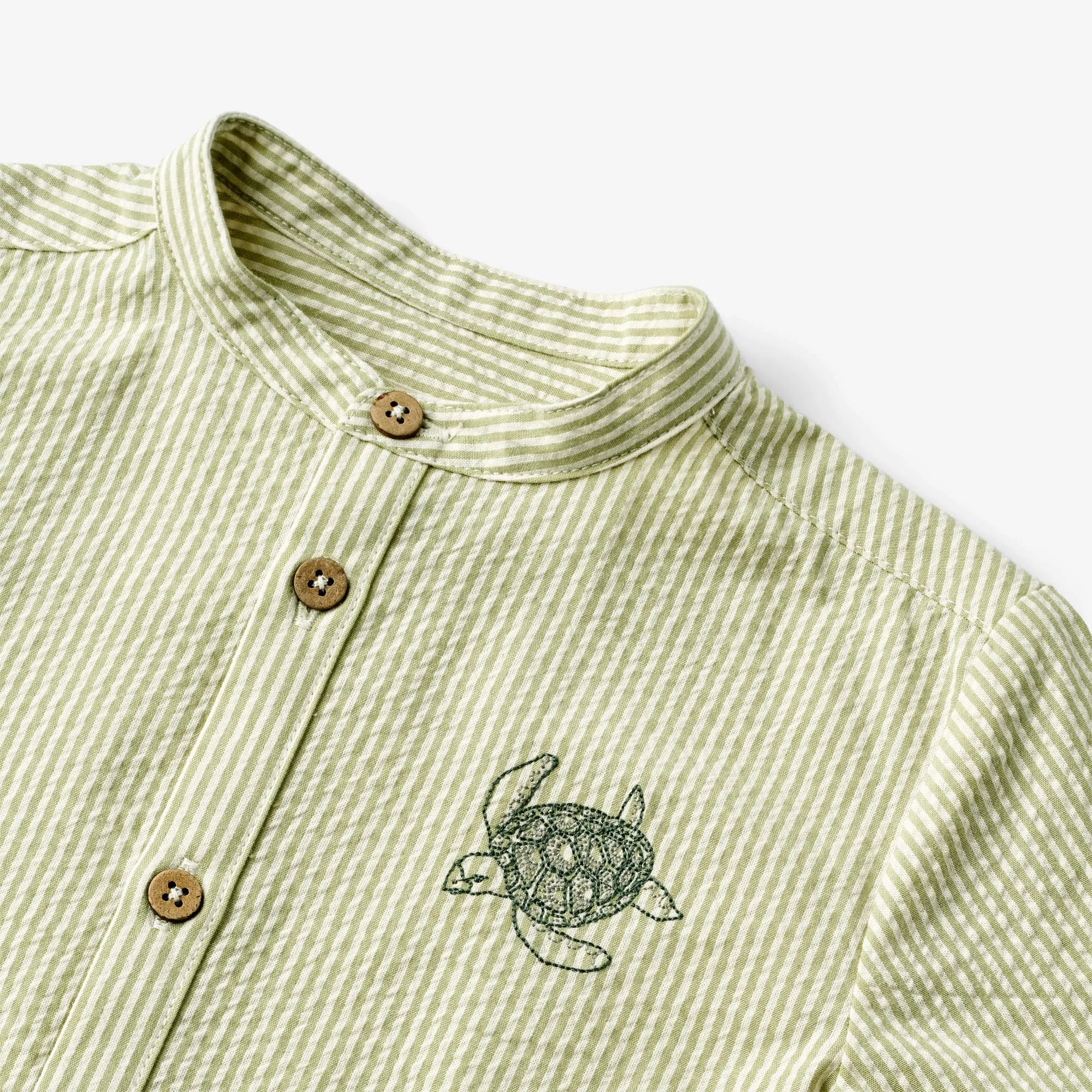 Shirt Embroidery Willum - green stripe