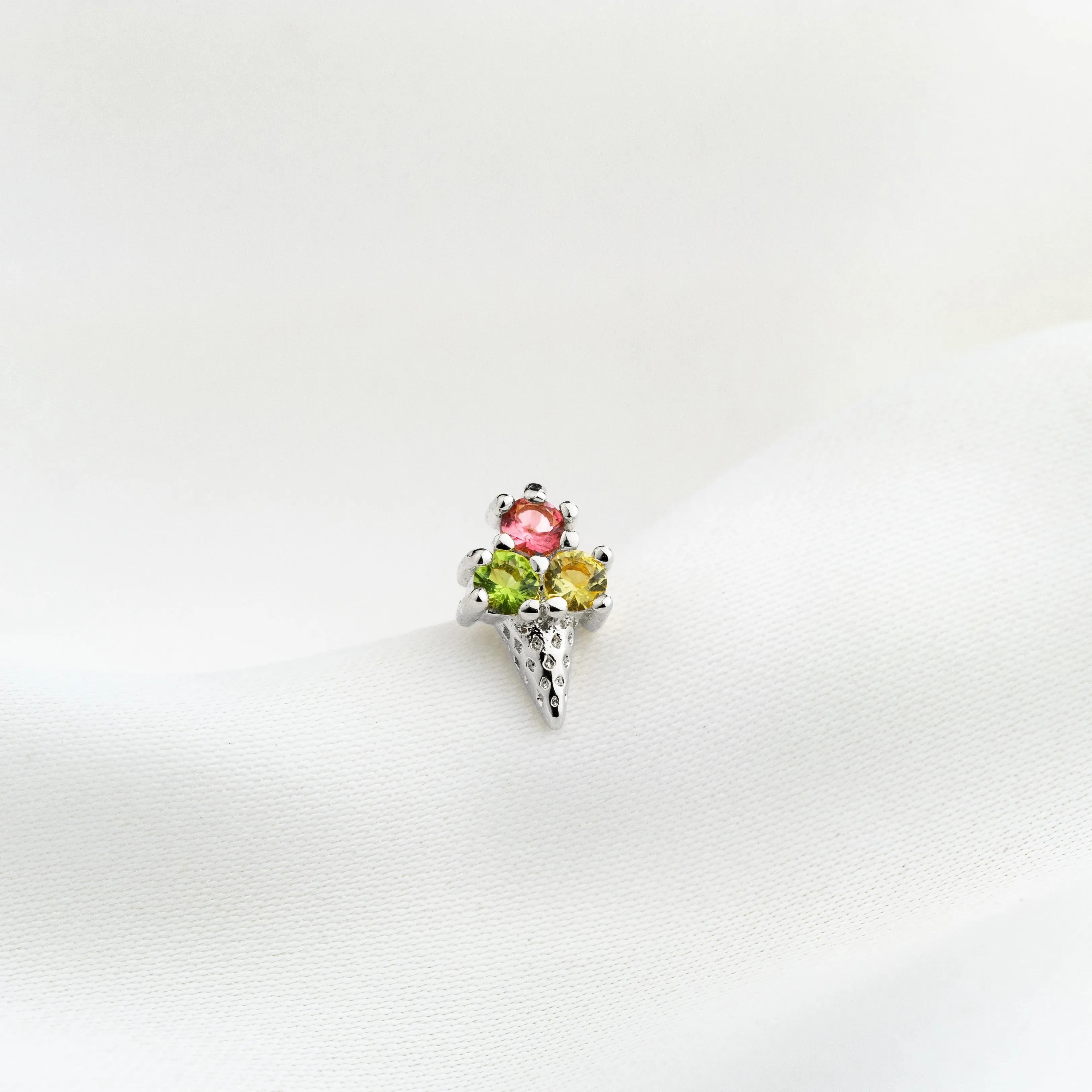 Silver Ice Cream Stud