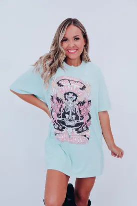 Skeleton "They Call... Rodeo" Graphic Tee - Mint