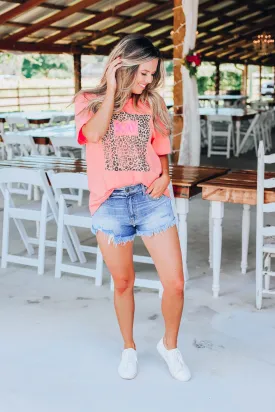 Slay Leopard T-Shirt - Peach