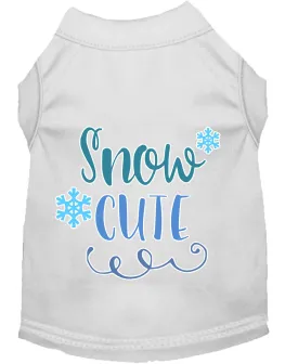 Snow Cute Screen Print Dog Shirt White Xxxl