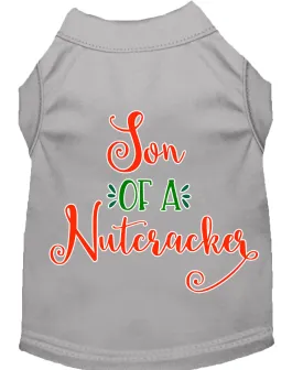 Son Of A Nutcracker Screen Print Dog Shirt Grey Xs