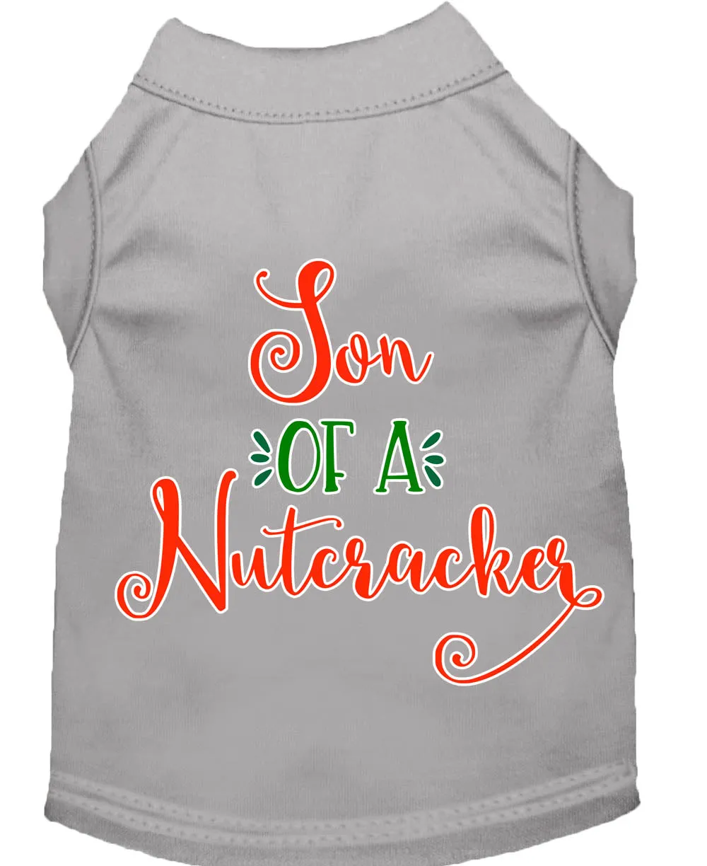 Son Of A Nutcracker Screen Print Dog Shirt Grey Xs