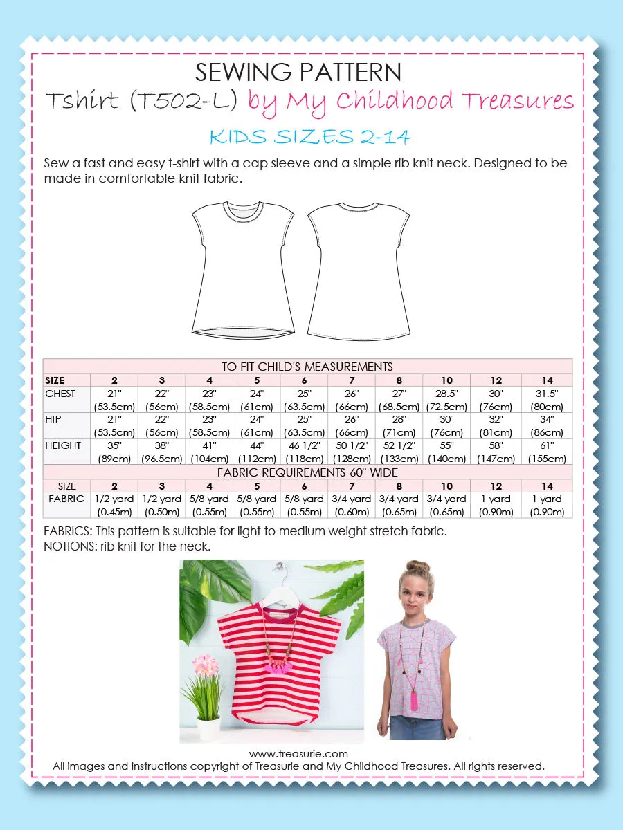 T-shirt - KIDS Cap Sleeve (T502-L)