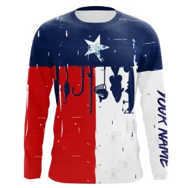 Texas Flag Fishing Shirt Fishing 3D Long Sleeve For Fisherman, Fishing Tool 3D Shirt
