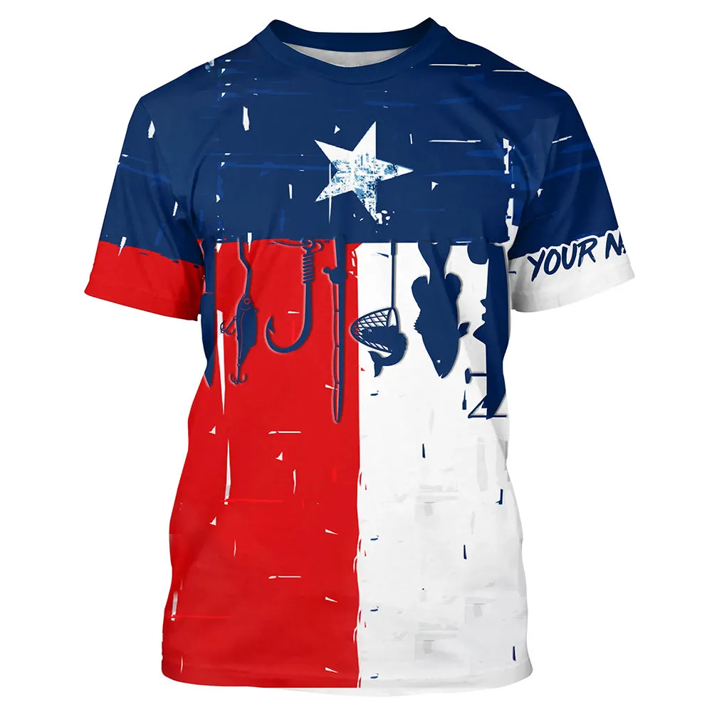 Texas Flag Fishing Shirt Fishing 3D Long Sleeve For Fisherman, Fishing Tool 3D Shirt