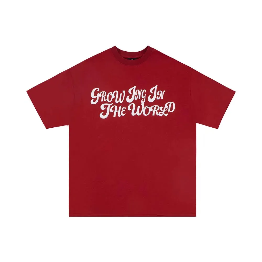 Text Printed Short Sleeve T-shirt - Loose Half Sleeve Couple Tops Tees