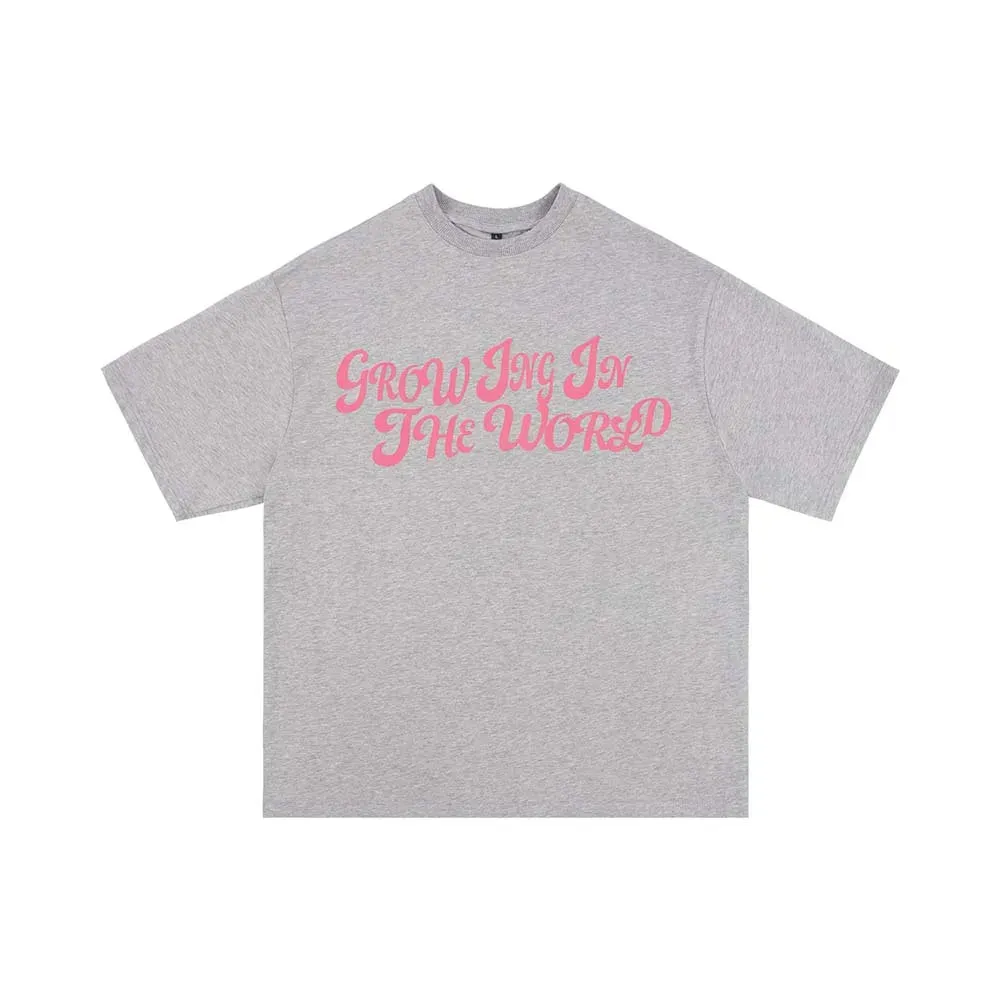 Text Printed Short Sleeve T-shirt - Loose Half Sleeve Couple Tops Tees