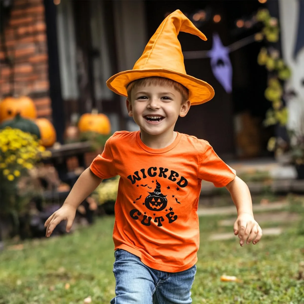 Toddler Boys Girls Halloween Shirt Skeleton Ghost T-Shirts Boo Tees Spooky Tops Short Sleeve 2-12 Years