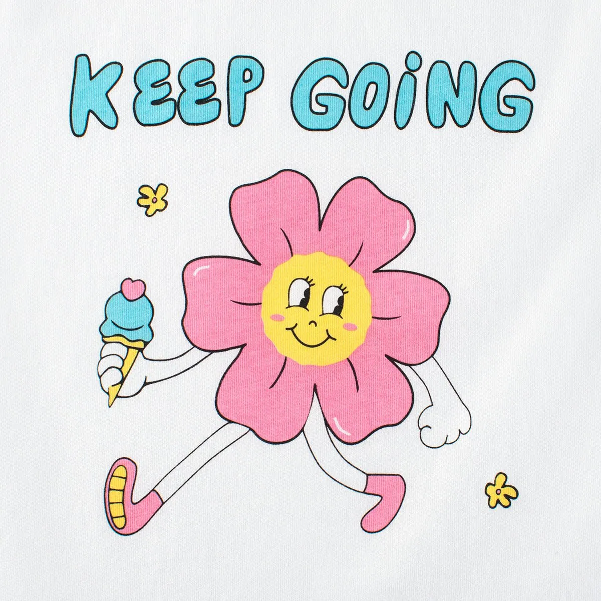 Toddler/Kid Girl's Short Sleeve Happy Flower Print Design Tee