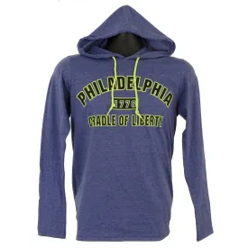 TSPH11B Long Sleeve Hood T-Shirt Philadelphia HEATHER BLUE