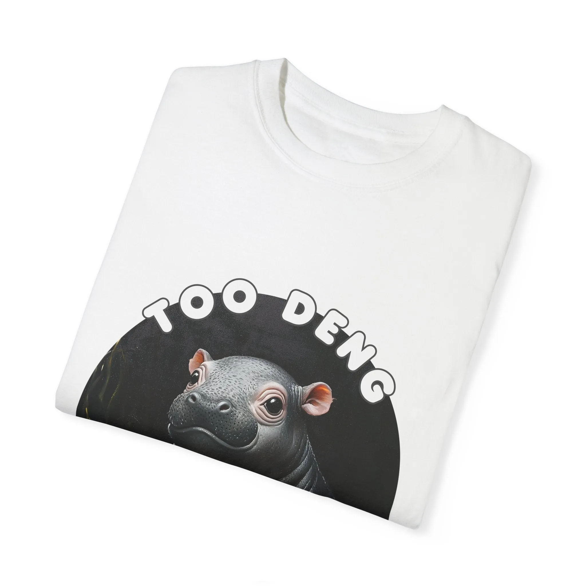 Unisex Garment-Dyed T-Shirt, Moo Deng the Cute Pygmy Hippo | 100% Cotton, Soft-Washed, Relaxed Fit