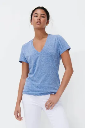 VERONICA V-NECK TEE | Denim Blue