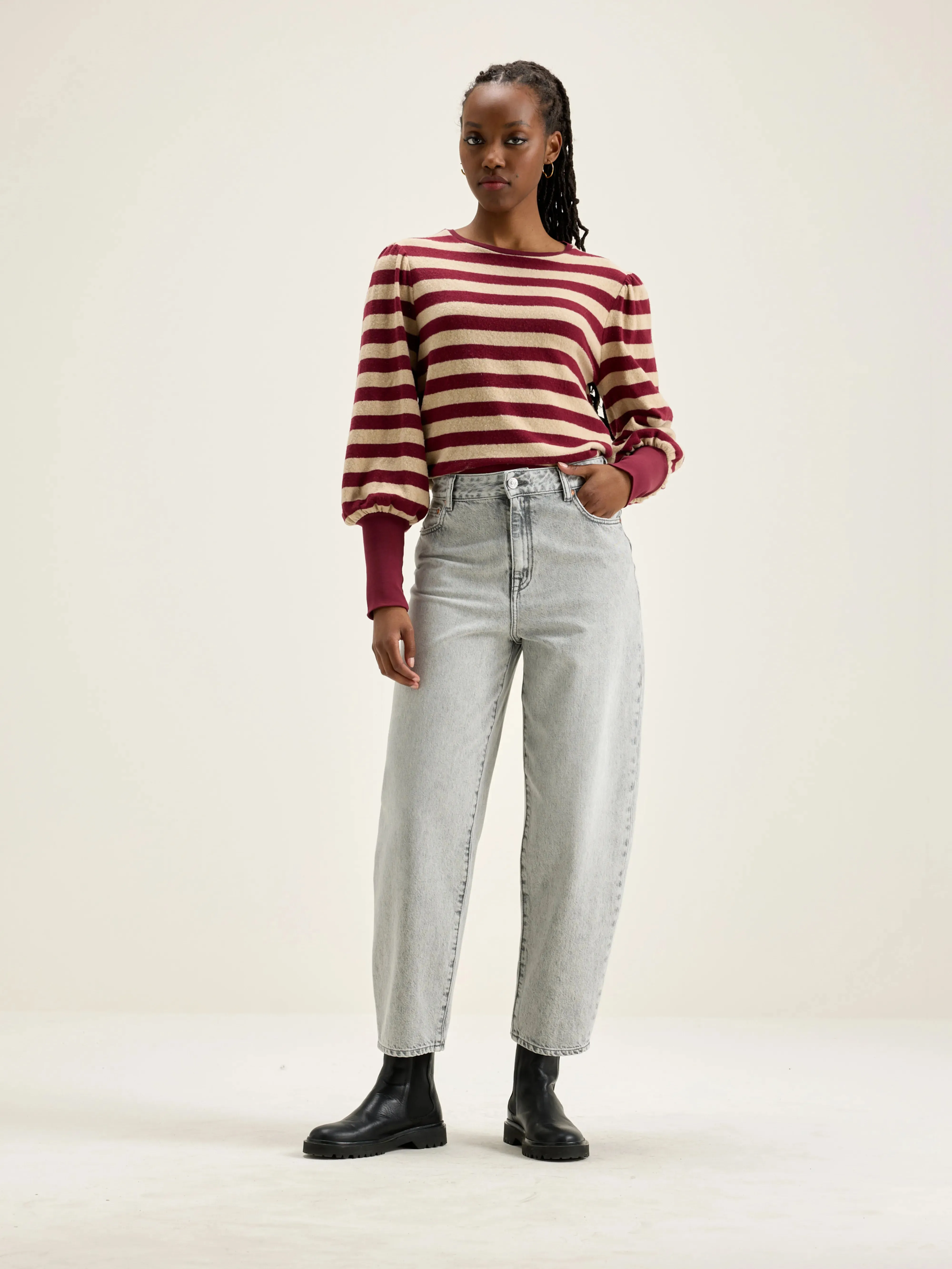 Vidoum puffed-sleeve t-shirt (242 / W / STRIPE D)