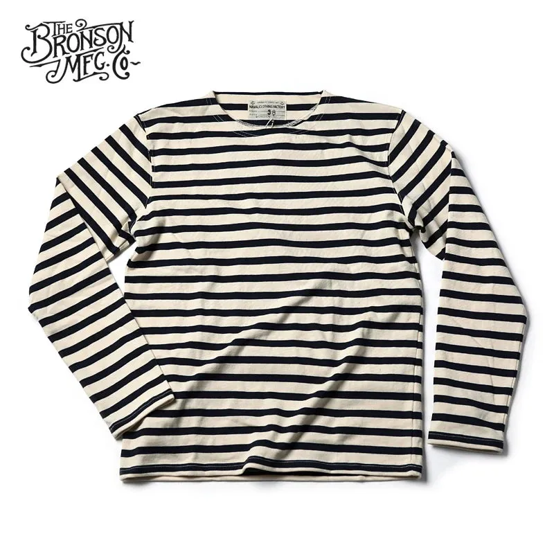 Vintage Breton Stripe Long Sleeve French Sailor Naval T-Shirt